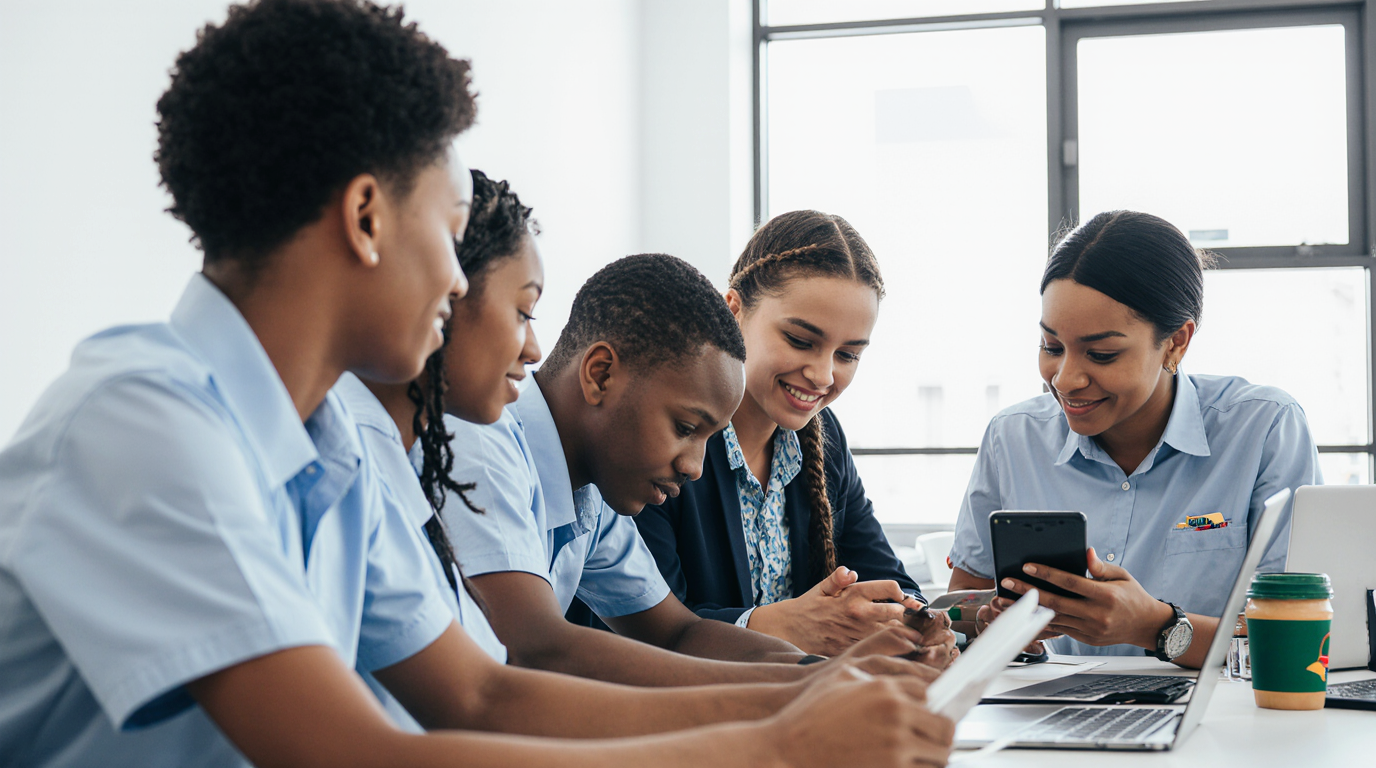 Mentor and mentee discussing business strategy